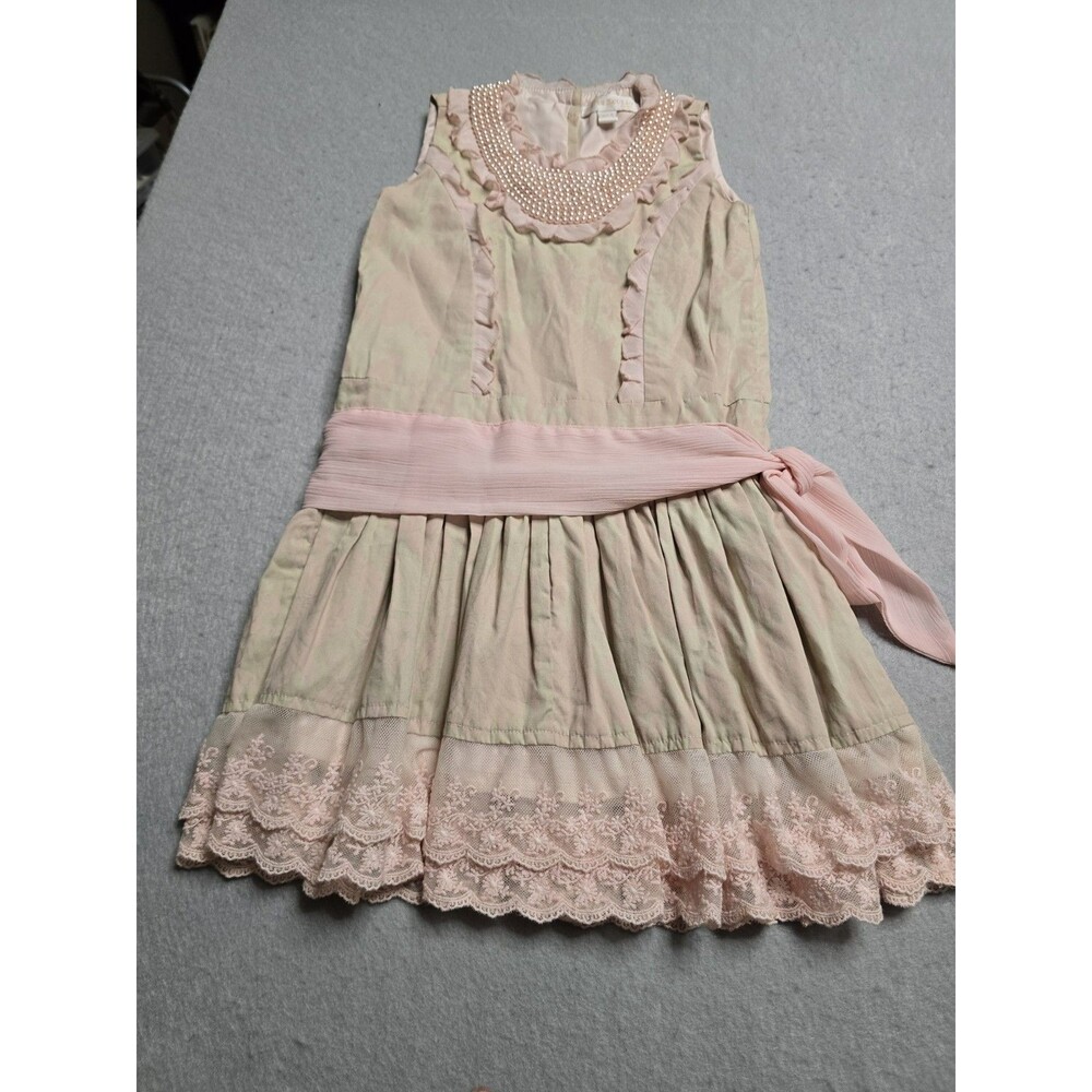 Trish Scully Child Girls Size 4 Pink Pearl Lace Party Dress Easter Wedding